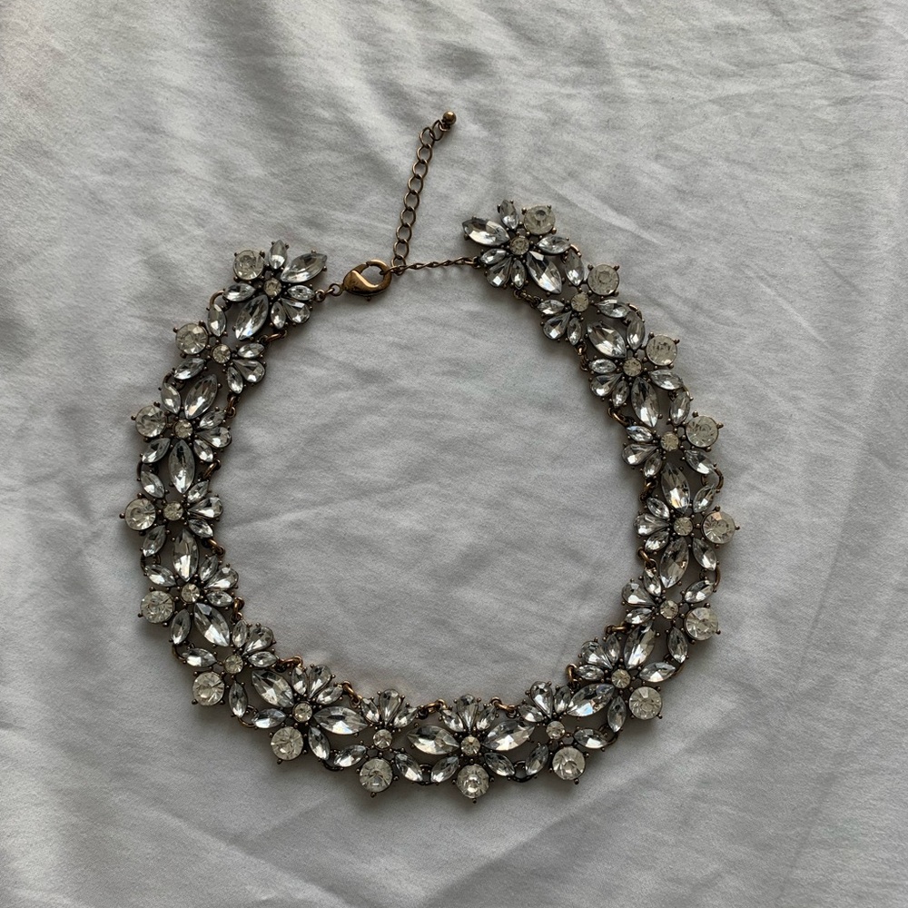 Jcrew reversible faux gemstone gold necklace